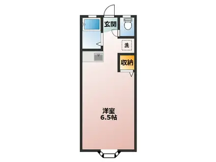 メゾン・ド・ヴェルデ(ワンルーム/2階)の間取り写真