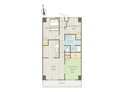 エトアールS(3LDK/4階)の間取り写真