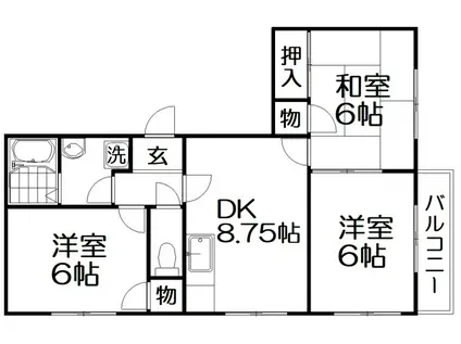メゾンプリミエ(3DK/2階)の間取り写真