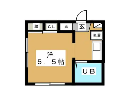 カナリーグラス(ワンルーム/3階)の間取り写真