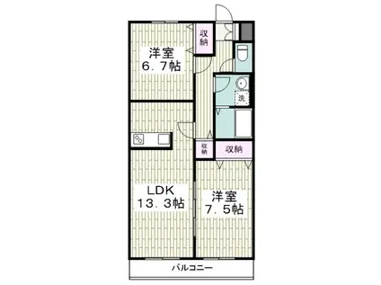 ペイサージュ(2LDK/1階)の間取り写真