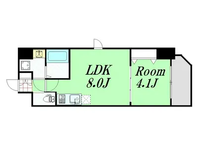 ワールドアイ大阪緑地公園(1LDK/2階)の間取り写真