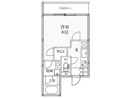 ANNEX池之端(1K/2階)の間取り写真