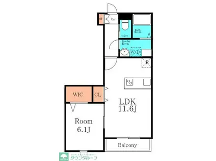 戸田市笹目4丁目計画(1LDK/1階)の間取り写真