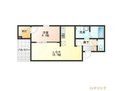 ジーメゾン清須グレイス(1LDK/2階)の間取り写真