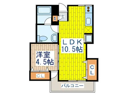 第2シャトレー青山(1LDK/1階)の間取り写真