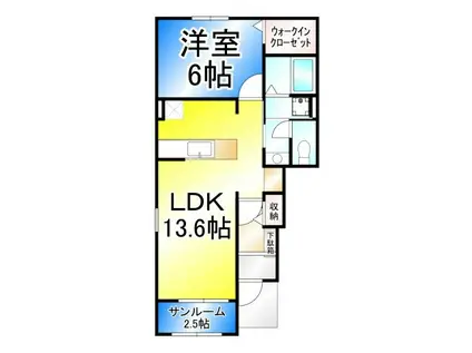 アクアレジデンス(1LDK/1階)の間取り写真