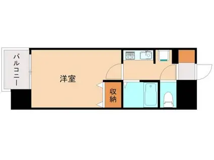 ライオンズマンション皇后崎公園(1K/10階)の間取り写真