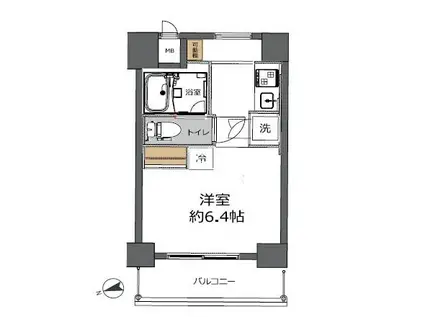 ステラコート横浜白楽(1K/4階)の間取り写真