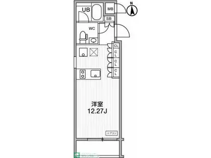 ALTERNA学芸大学(ワンルーム/4階)の間取り写真