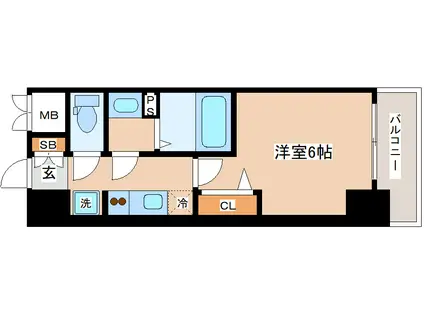 プレサンス兵庫駅前(1K/13階)の間取り写真