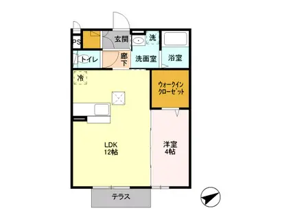 グランシャリオ(1LDK/2階)の間取り写真