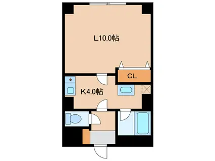 トクトラストVI(1K/2階)の間取り写真