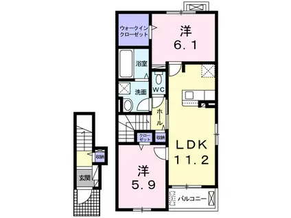 さくこまち(2LDK/2階)の間取り写真