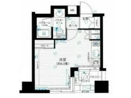 ラグジュアリーアパートメント御徒町(ワンルーム/2階)の間取り写真