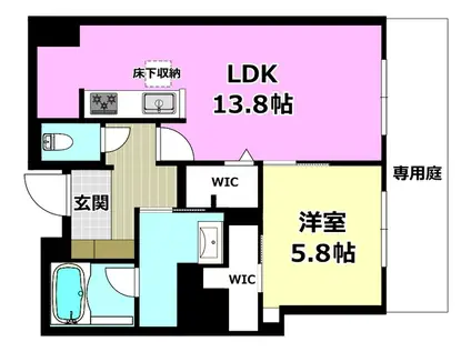 パルコートII(1LDK/1階)の間取り写真
