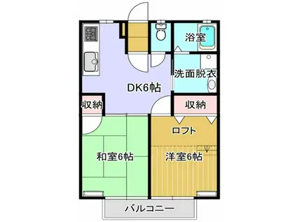 ビューラーINAGI(2DK/1階)の間取り写真