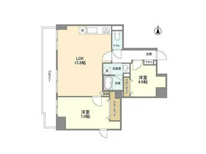 BLANCE SHIBAURA(2LDK/7階)の間取り写真