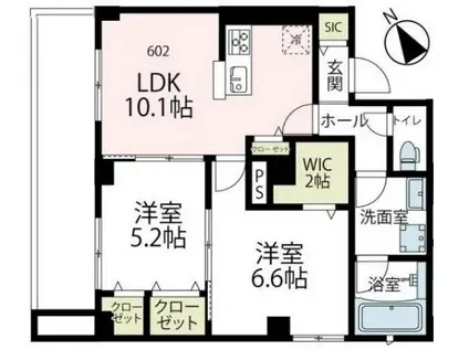 WELL TOP (2LDK/5階)の間取り写真