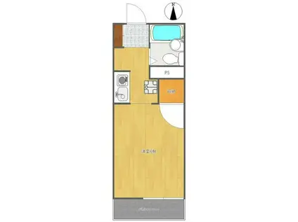 セカンドエンジェル(1K/2階)の間取り写真