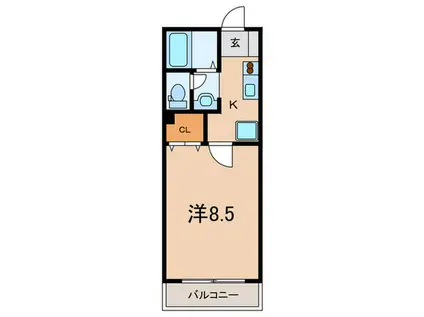 エトワール六甲(1K/2階)の間取り写真