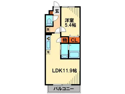 SKアグレアーブル(1LDK/3階)の間取り写真