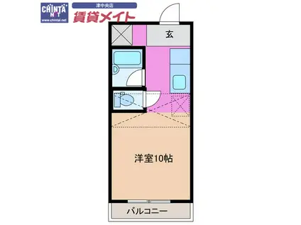 ZEROー1(ワンルーム/1階)の間取り写真