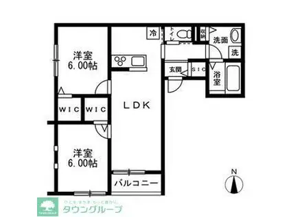 川越市木野目計画(2LDK/1階)の間取り写真