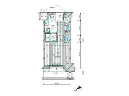 メインステージ蒲田VIエグザ(1K/8階)の間取り写真