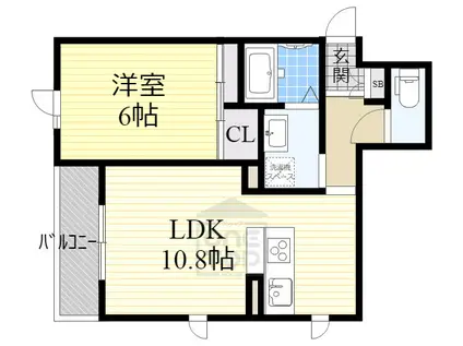 LIEN HILLS(1LDK/2階)の間取り写真
