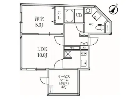 PASEO目黒 パセオ目黒(1SLDK/1階)の間取り写真