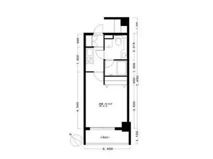 プレミアムコート都立大学(1K/5階)の間取り写真