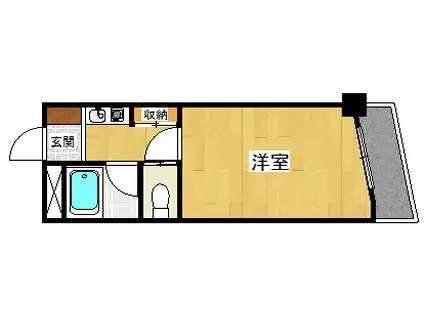 エトールⅢ(ワンルーム/1階)の間取り写真