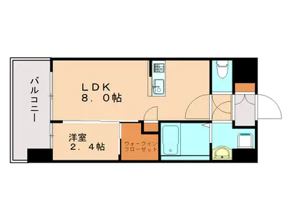 セレニテ元町アリエ(1LDK/4階)の間取り写真