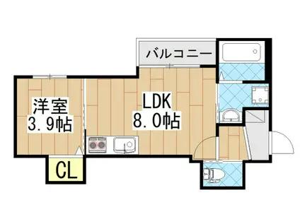 MUSE ZIO III(1LDK/3階)の間取り写真
