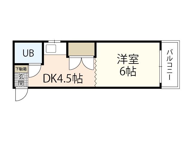 東雲コーポ(1DK/5階)の間取り写真