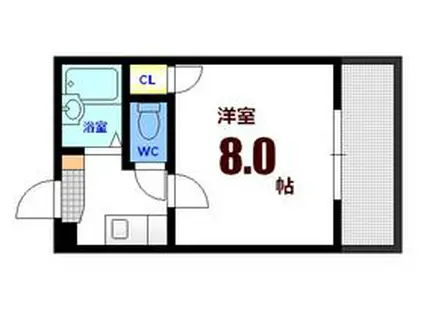 パーク朝日(1K/2階)の間取り写真