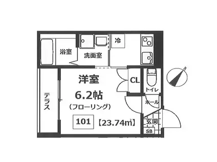 MONDO(1K/1階)の間取り写真