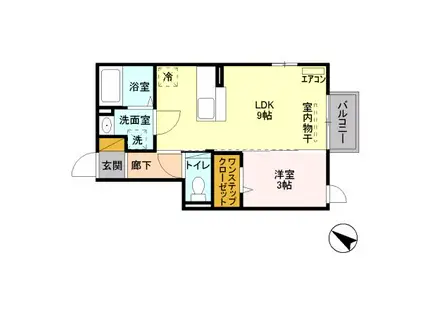 レジェンド(1LDK/1階)の間取り写真