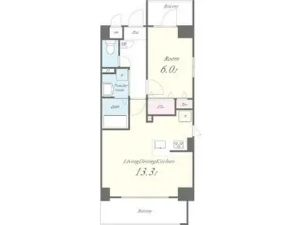 アルコバレーノ(1LDK/3階)の間取り写真