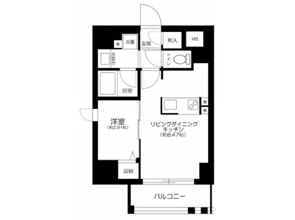 GRANSITE千代田水道橋(1LDK/6階)の間取り写真