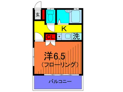 ベルハイツ(1K/1階)の間取り写真