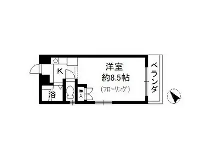 シェリーアルモン(1K/3階)の間取り写真