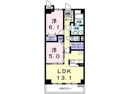 リベラ サンリット カーサ(2LDK/2階)の間取り写真