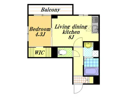 フーガII(1LDK/1階)の間取り写真