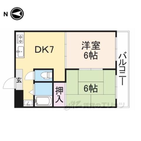プラムA(2DK/2階)の間取り写真