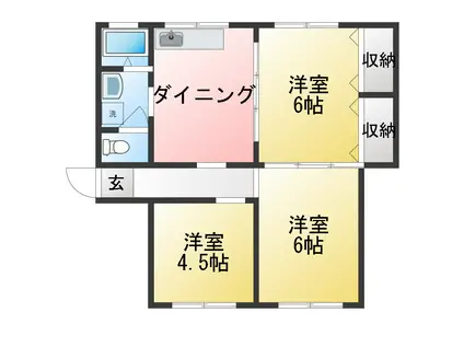 川口コーポ(3DK/2階)の間取り写真