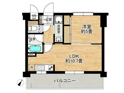 朝日プラザ兵庫駅前(1LDK/2階)の間取り写真