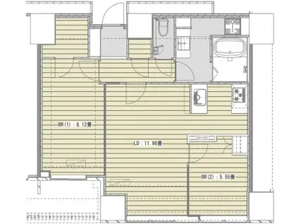 WHITE TOWER HAMAMATSUCHOU(2LDK/23階)の間取り写真