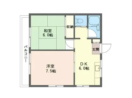 ガーデンヒルムラヤマ(2DK/1階)の間取り写真